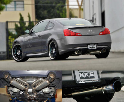 HKS Full Dual Muffler Exhaust - INFINITI G37 Coupe