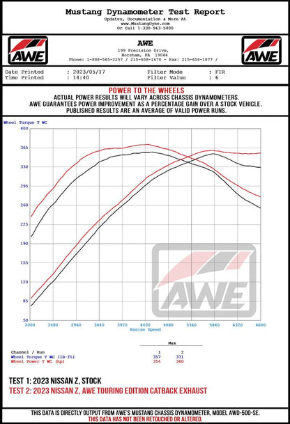 AWE Touring Edition Catback Exhaust (Diamond Black Tips) - NISSAN Z (RZ34)