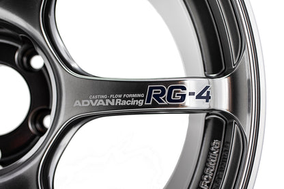 ADVAN RG-4 18x9.5 +45 / 5x100 - RACING HYPER BLACK & RING  | 86 / BRZ / FR-S / GR86