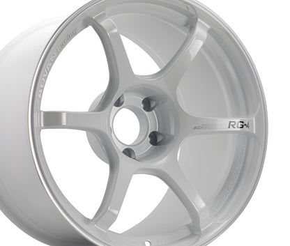 ADVAN RG-4 18x9.5 +45 / 5x100 - RACING WHITE METALLIC & RING | 86 / BRZ / FR-S / GR86