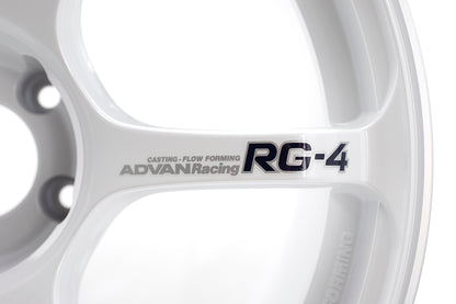 ADVAN RG-4 18x9.5 +45 / 5x100 - RACING WHITE METALLIC & RING | 86 / BRZ / FR-S / GR86